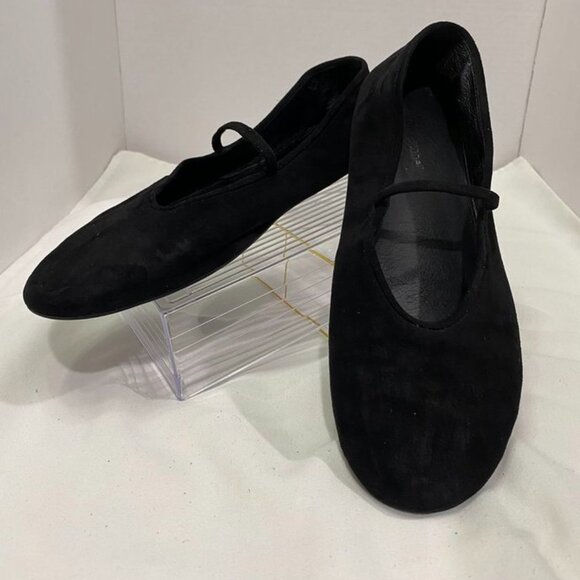 Jeffrey Campbell Suede Mary Jane Ballet Flats Black Round Toe Slip-On Shoes 10 - Picture 2 of 12